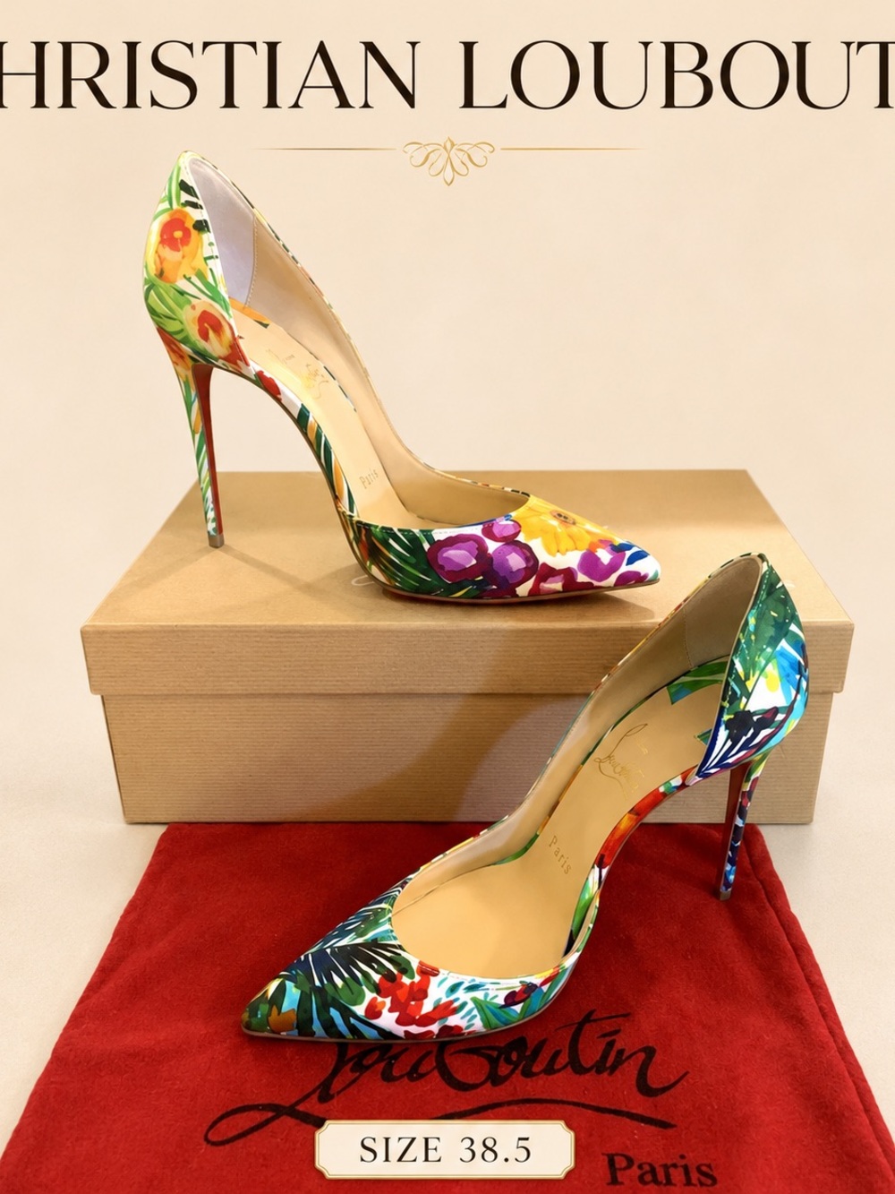 Christian Louboutin Multicolor Floral Pointed Stiletto Pumps